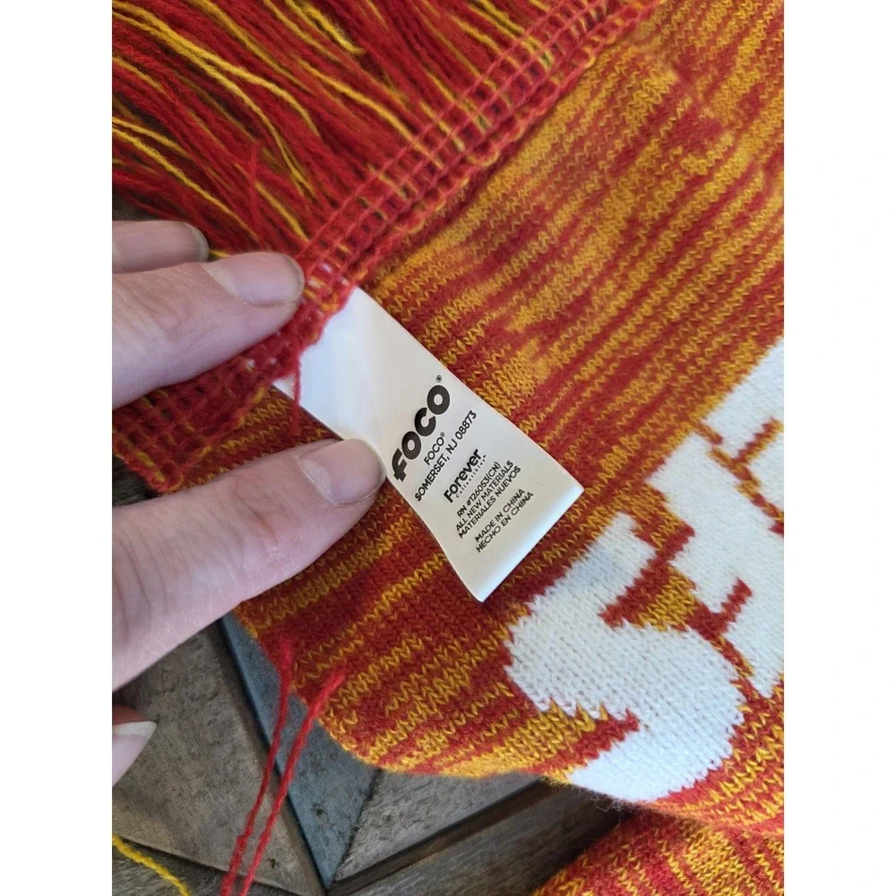 Kansas City KC Chiefs NFL Warm Knitted Scarf Red/Yellow/White/Black FOCO‎